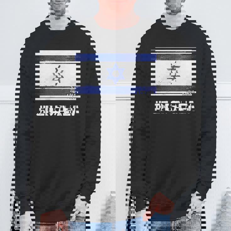 エルサレムイスラエル国旗シャツ スウェットシャツ 高齢者への贈り物