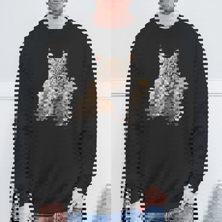 オイル スケッチ ワイルドライフ ボブキャット オレンジ ボブキャット スウェットシャツ 高齢者への贈り物