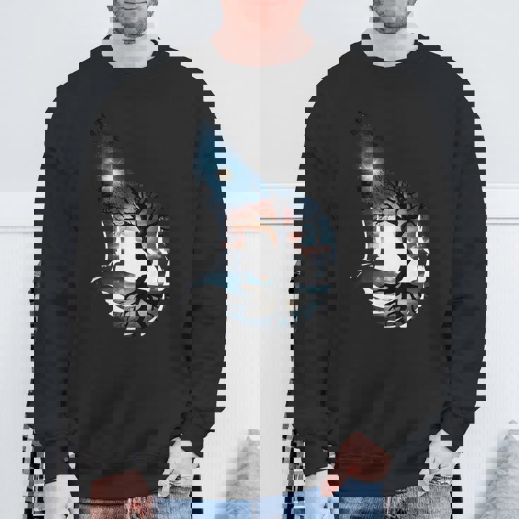 オオカミ 動物 顔 アート グラフィック 野生動物 カラフル 狼の恋人 スウェットシャツ 高齢者への贈り物