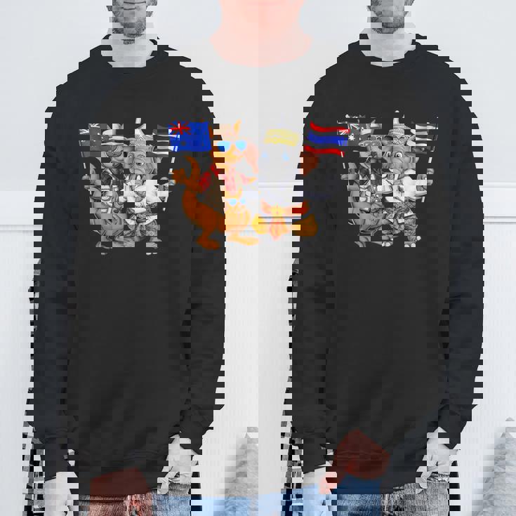 オーストラリア カンガルー タイ 象 オーストラリアの旗 タイの遺産 誇り オーストラリア タイ 愛国者 オーストラリア スウェットシャツ 高齢者への贈り物