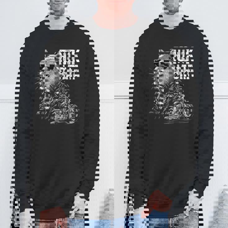 オートバイ げっ歯類 ロック メンズ カピバラ スウェットシャツ 高齢者への贈り物