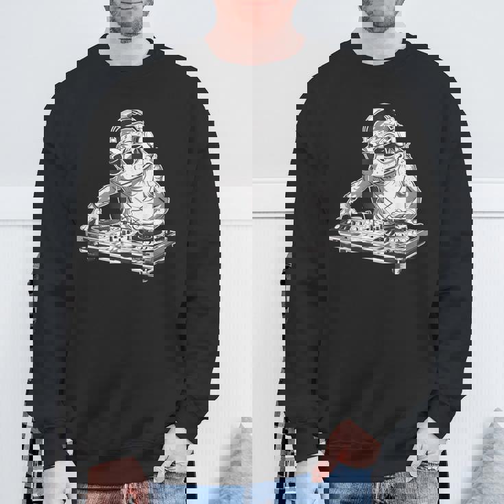 カエル 音楽 Dj 音楽プロデューサー ターンテーブル Dj カエル ビートメーカー スウェットシャツ 高齢者への贈り物