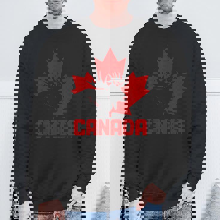 カナダヘラジカ メープルリーフ プライド ヴィンテージ カナダ国旗 スウェットシャツ 高齢者への贈り物