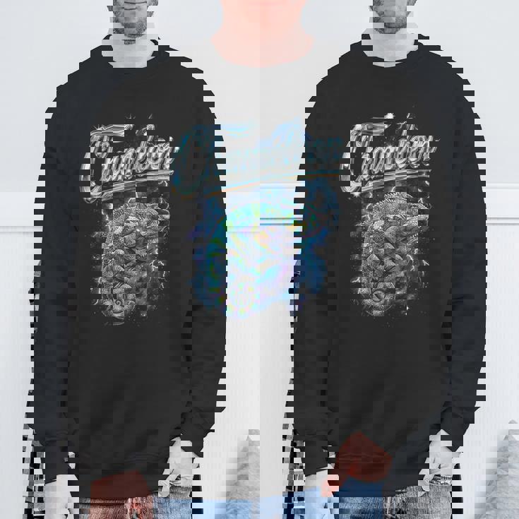 カメレオン ヴィンテージ 90年代 レトロ ファニー カメレオン 80年代 メンズ レディース スウェットシャツ 高齢者への贈り物