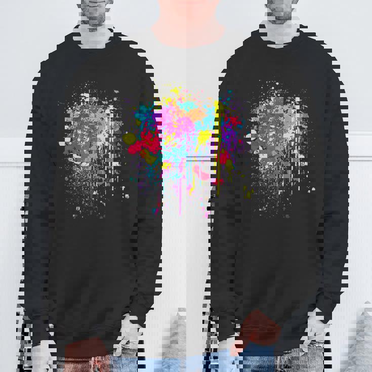カラフルなペイントスプラッシュカラー。 スウェットシャツ 高齢者への贈り物