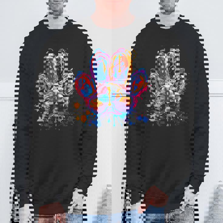 カラフルな動物の犬の足跡 スウェットシャツ 高齢者への贈り物