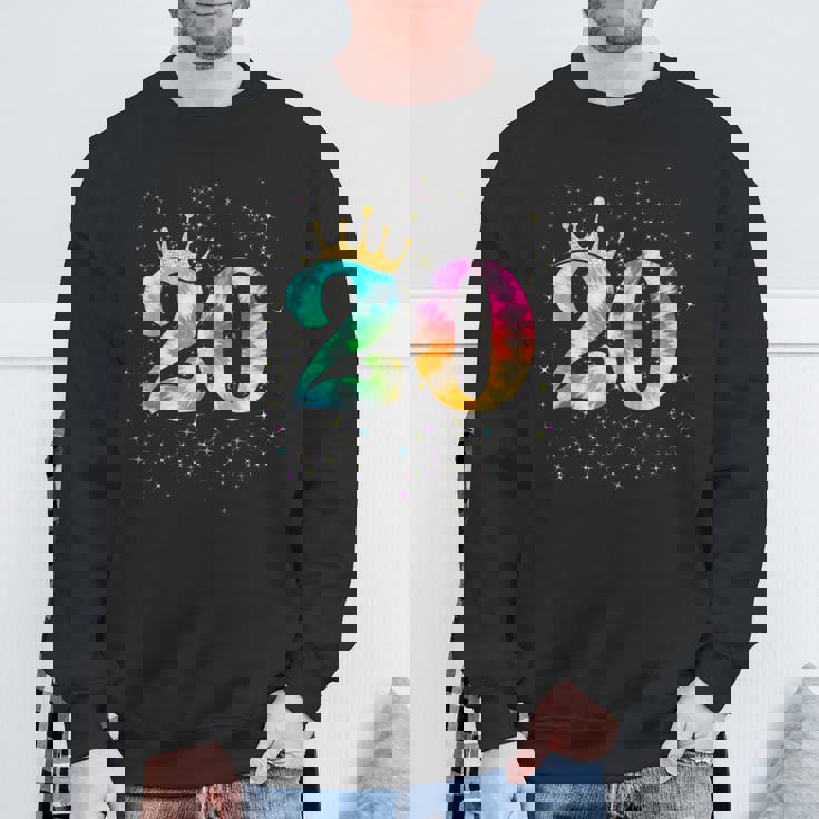 カラフルな絞り染め 20歳の女児 20歳の誕生日 スウェットシャツ 高齢者への贈り物