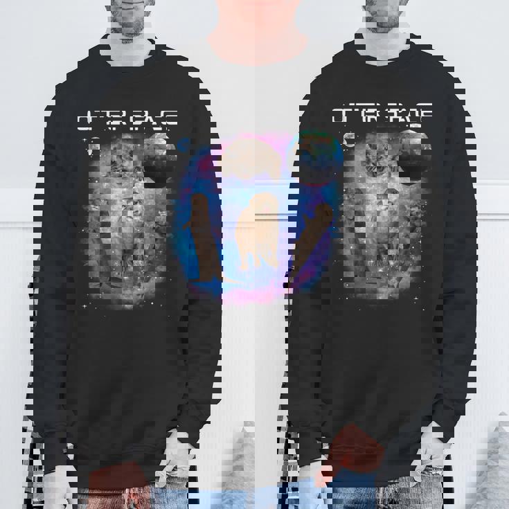 カワウソ宇宙 面白いカワウソ 宇宙カワウソ 長袖tシャツ スウェットシャツ 高齢者への贈り物