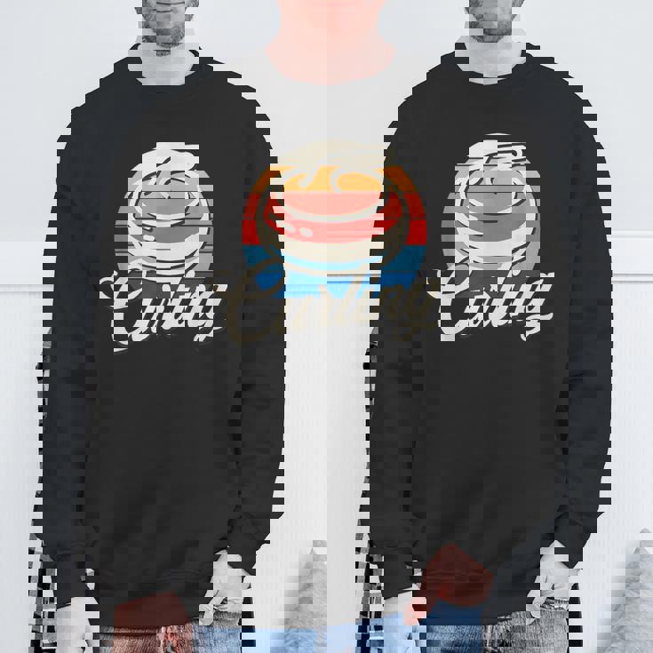 カーリング レトロ ヴィンテージ カーリングストーン スウェットシャツ 高齢者への贈り物