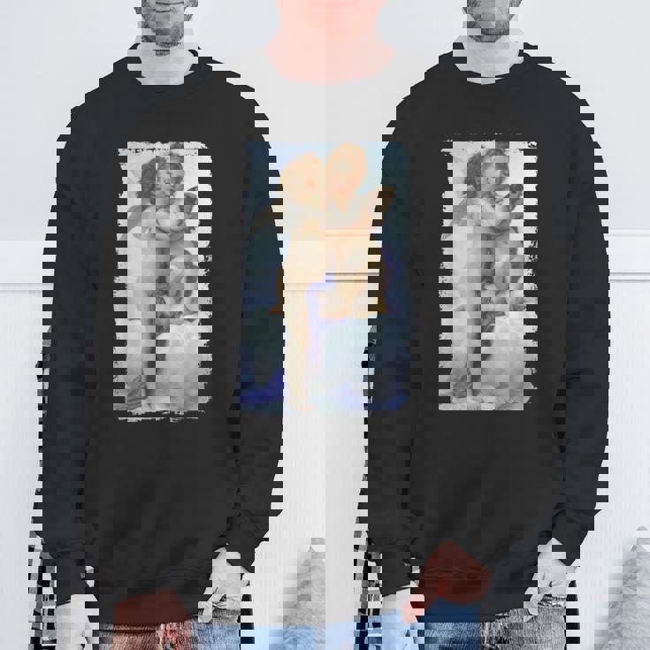 キスエンジェルズ ファーストキス 絵画 天使 キス キューピッド ラブ スウェットシャツ 高齢者への贈り物