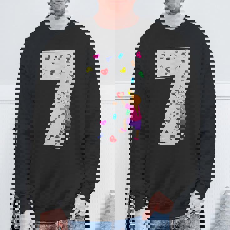 キッズ 7歳の誕生日パーティーケーキクライマークライムボルダリング スウェットシャツ 高齢者への贈り物