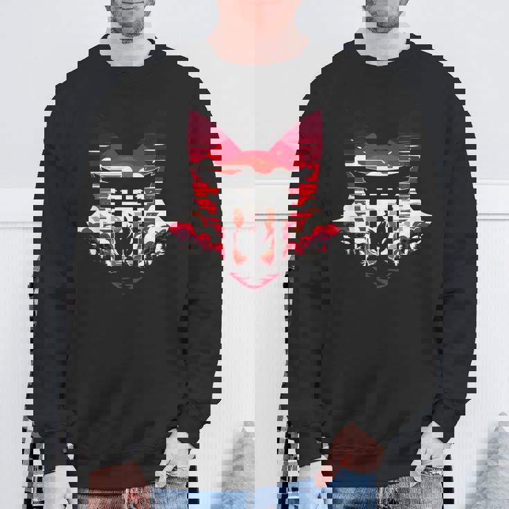 キツネ キツネ 九尾狐シルエット アニメ好き スウェットシャツ 高齢者への贈り物