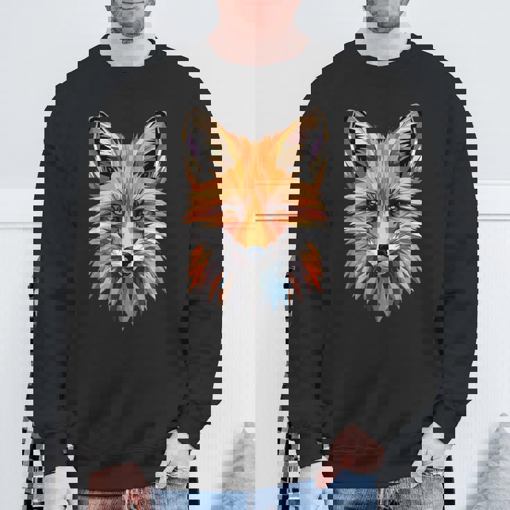 キツネのモチーフ キツネが大好き 赤いキツネ 小さなキツネが大好き スウェットシャツ 高齢者への贈り物