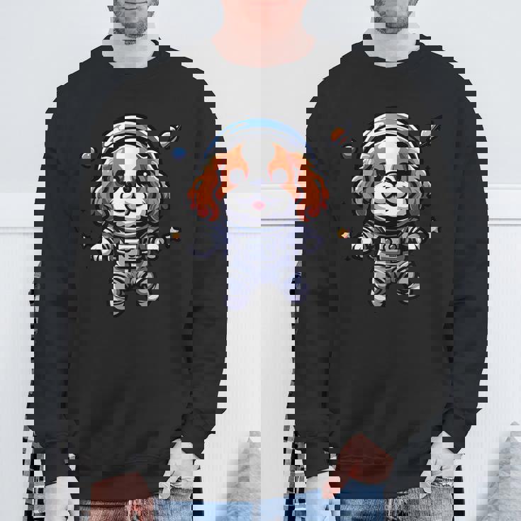 キャバリアキング チャールズ・スパニエル 宇宙飛行士 ファニードッグ 宇宙服 スウェットシャツ 高齢者への贈り物