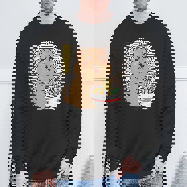 クオッカ、ラーメンを食べるクオッカ、クオッカカワイイ、クオッカ スウェットシャツ 高齢者への贈り物