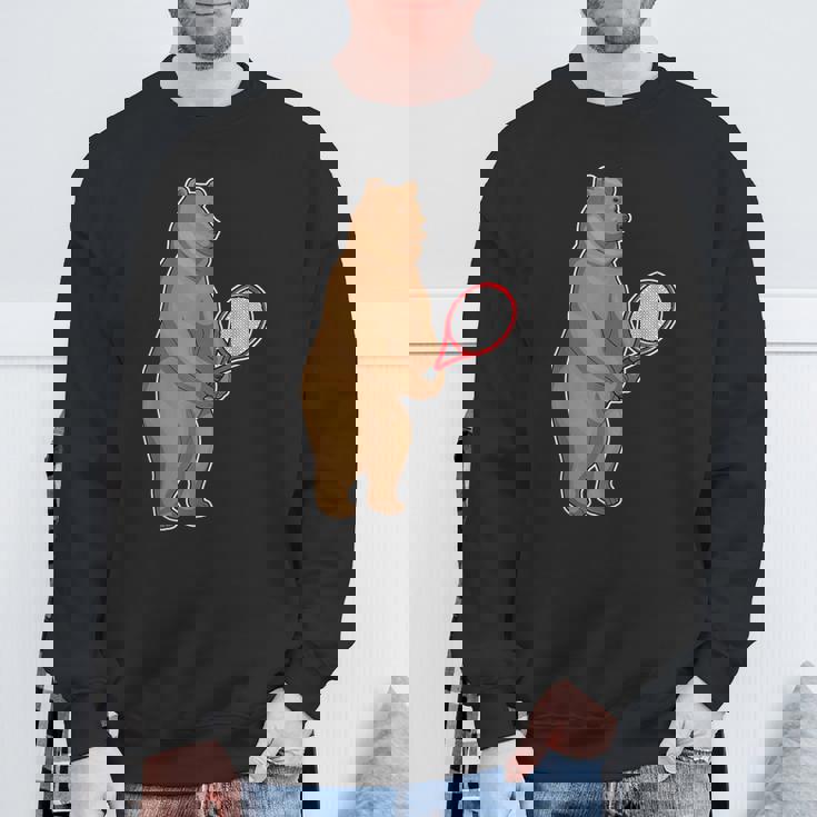 クマ テニス テニスラケット スポーツ スウェットシャツ 高齢者への贈り物