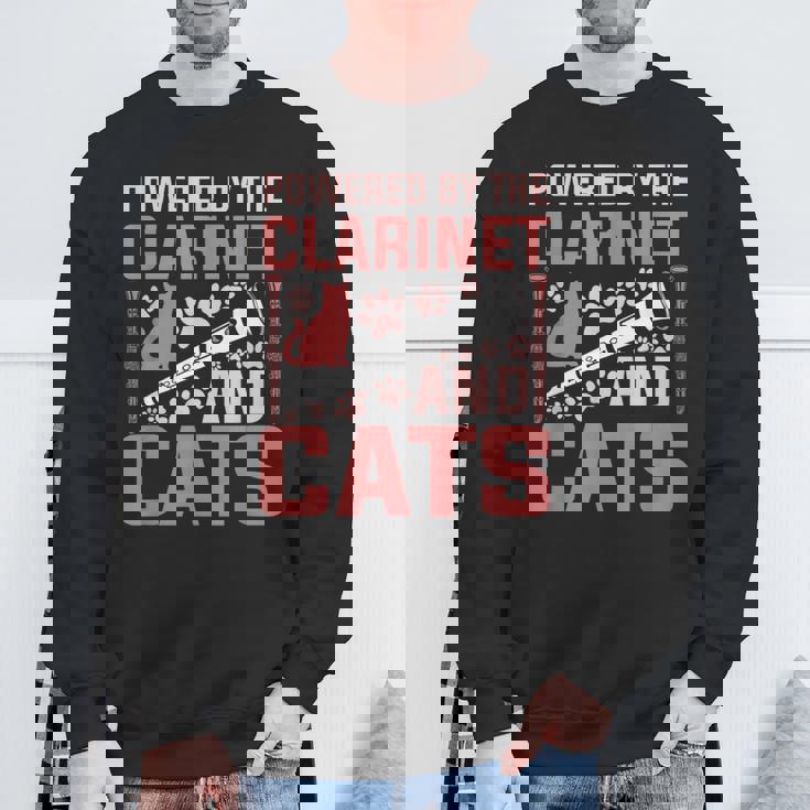 クラリネットとキャッツの面白いクラリネットプレーヤーがパワーアップ。 スウェットシャツ 高齢者への贈り物