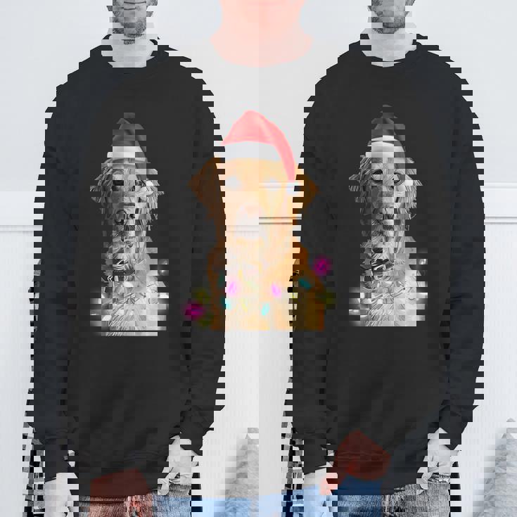 クリスマス ゴールデンレトリバー クリスマス ドッグツリー サンタハット リトリーバー 長袖tシャツ スウェットシャツ 高齢者への贈り物