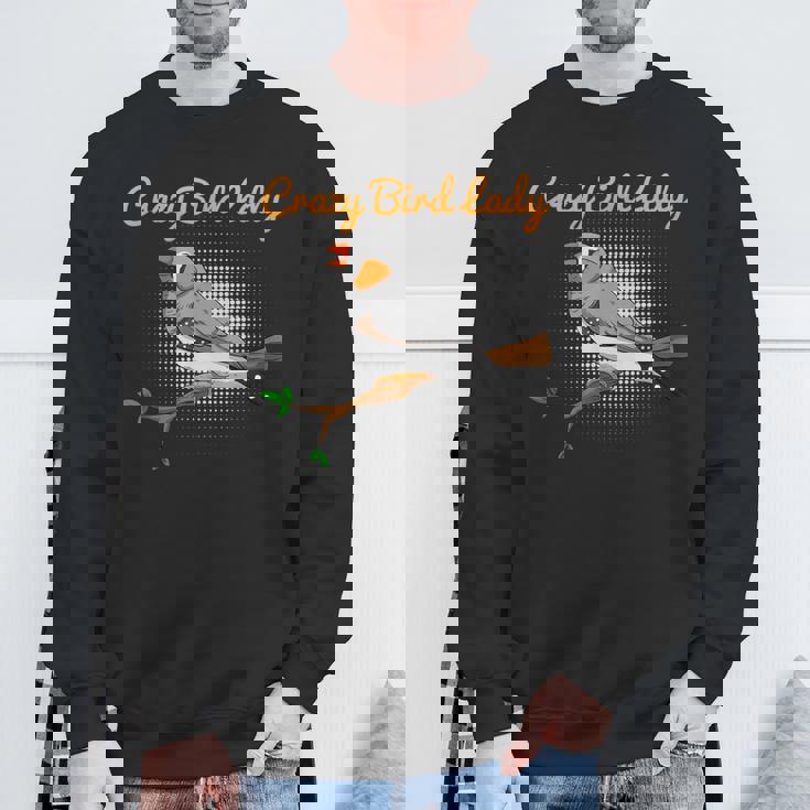 クレイジーバードレディキンカチョウ鳥類学 スウェットシャツ 高齢者への贈り物