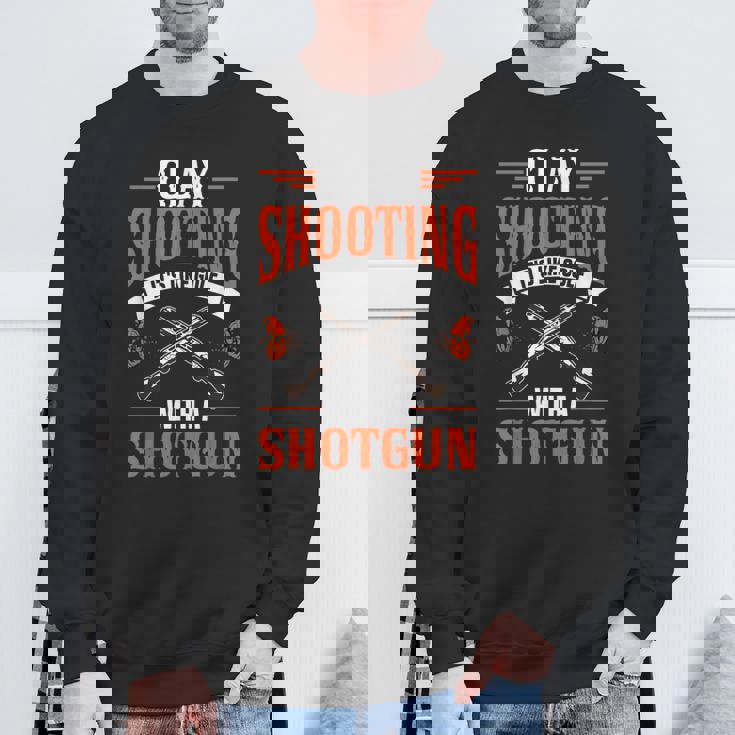 クレー射撃 散弾銃を使ったゴルフのようなもの ショットガン トラップ からのプル ピジョン クレー射撃 スウェットシャツ 高齢者への贈り物