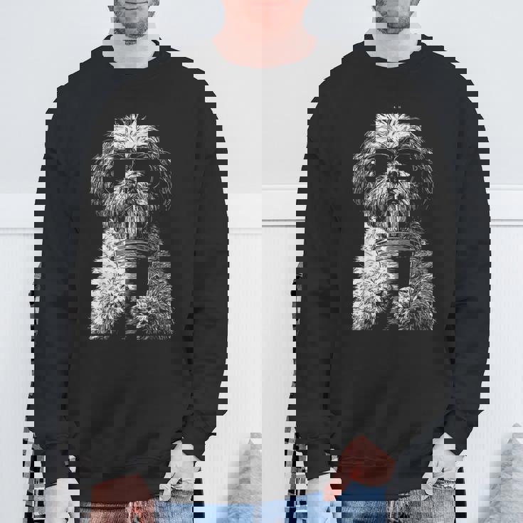 クールシーズードリンクアイスコーヒーファニードッグミームy2kグランジ スウェットシャツ 高齢者への贈り物