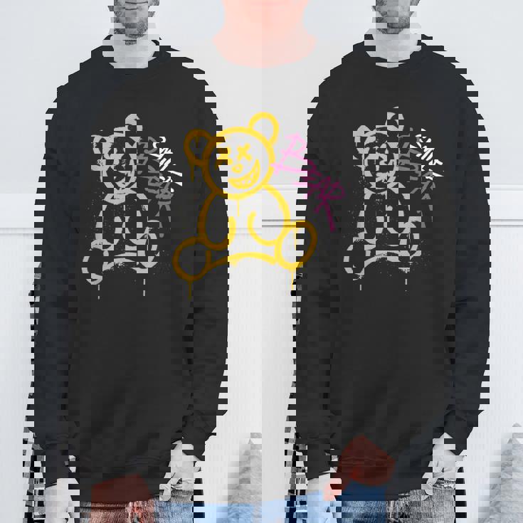 グラフィティベア グラフィティ テディベア 笑うクマ スマイルベア スウェットシャツ 高齢者への贈り物