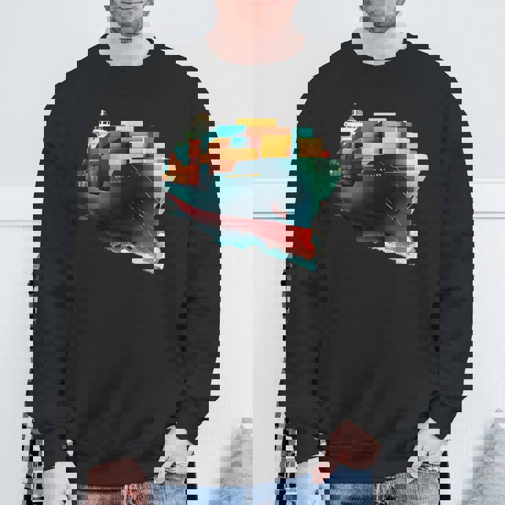 コンテナ輸送機船 スウェットシャツ 高齢者への贈り物