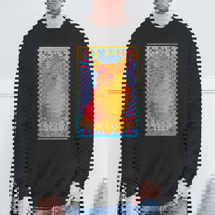 コーギードッグファニーサイケデリック1960年代ウェルシュコーギーペンブローク スウェットシャツ 高齢者への贈り物