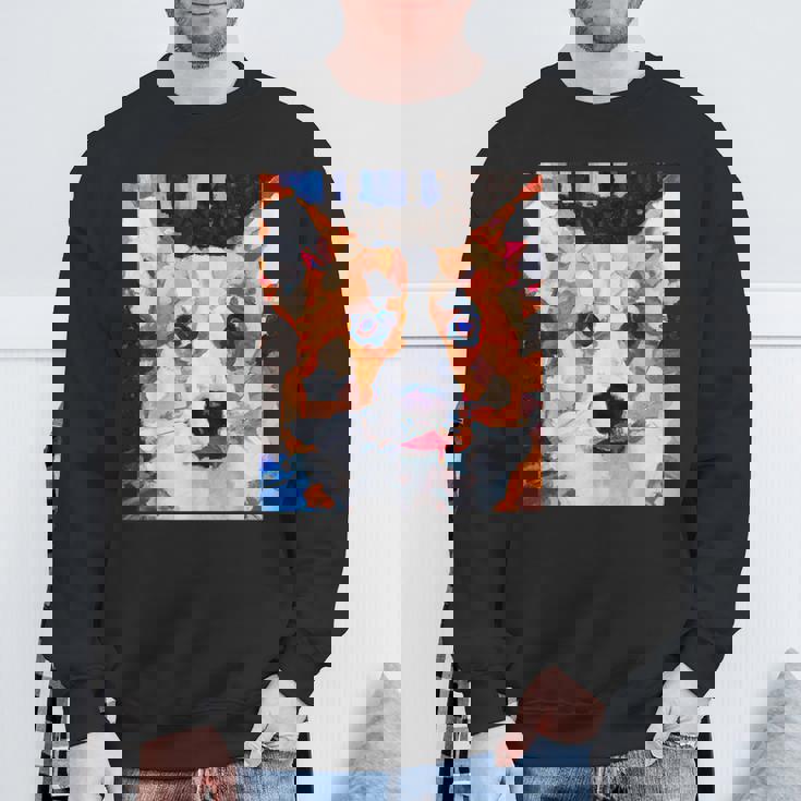 コーギー・ポートレート キュビズム・アート スウェットシャツ 高齢者への贈り物