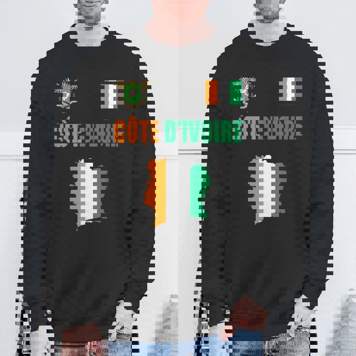 コートジボワール国旗 コートジボワール地図 スウェットシャツ 高齢者への贈り物