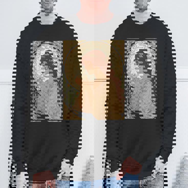 コーヒー好きのミュシャ風のアールヌーボー スウェットシャツ 高齢者への贈り物