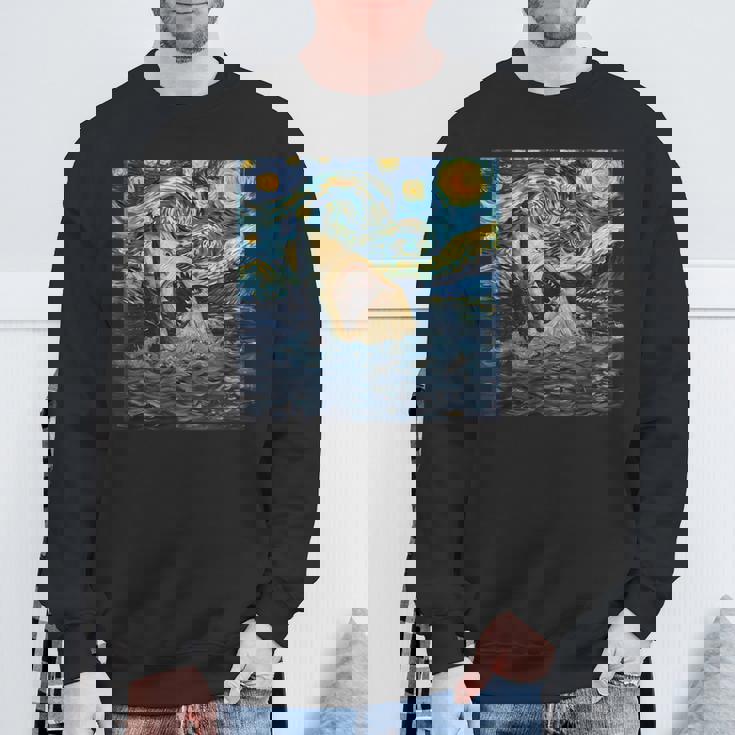 ゴッホ サメ 星月夜 ファニー レディース&メンズ スウェットシャツ 高齢者への贈り物