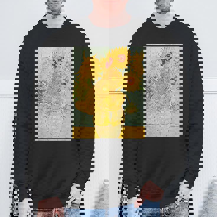 ゴッホのひまわりアートアーティスト向け スウェットシャツ 高齢者への贈り物