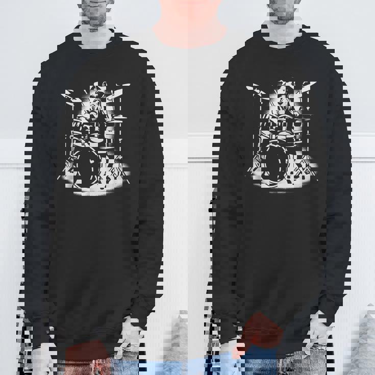 シュナウザー ドラムを弾く ドラマー 犬好き スウェットシャツ 高齢者への贈り物