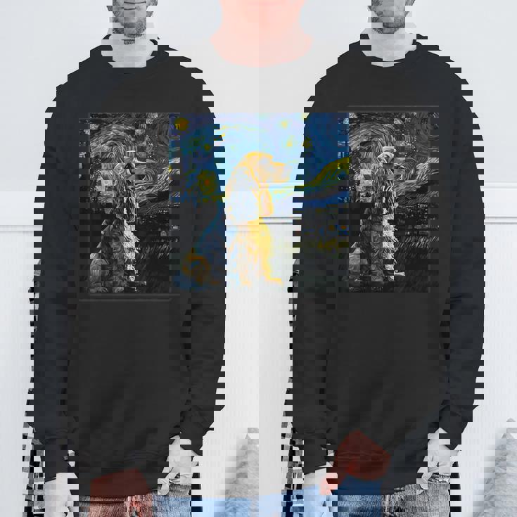 シュルレアリスム 星月夜 イングリッシュコッカースパニエル犬 スウェットシャツ 高齢者への贈り物