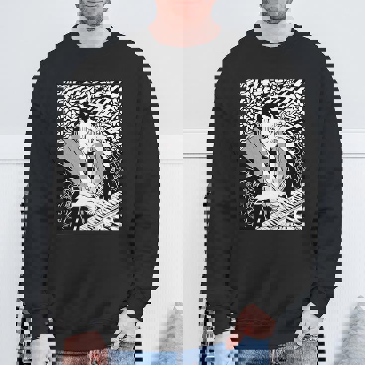 シンセサイザー テクノ 音楽 面白い サムライ シンセサイザー 長袖tシャツ スウェットシャツ 高齢者への贈り物