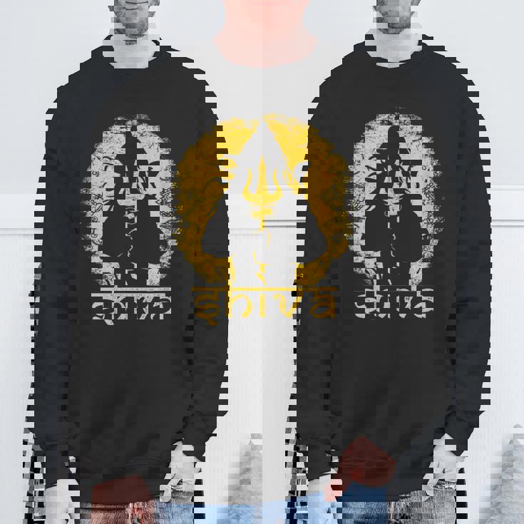 シヴァ 神聖なトライデントデザイン 男性用 ヒンズー教の神 シヴァ神 スウェットシャツ 高齢者への贈り物