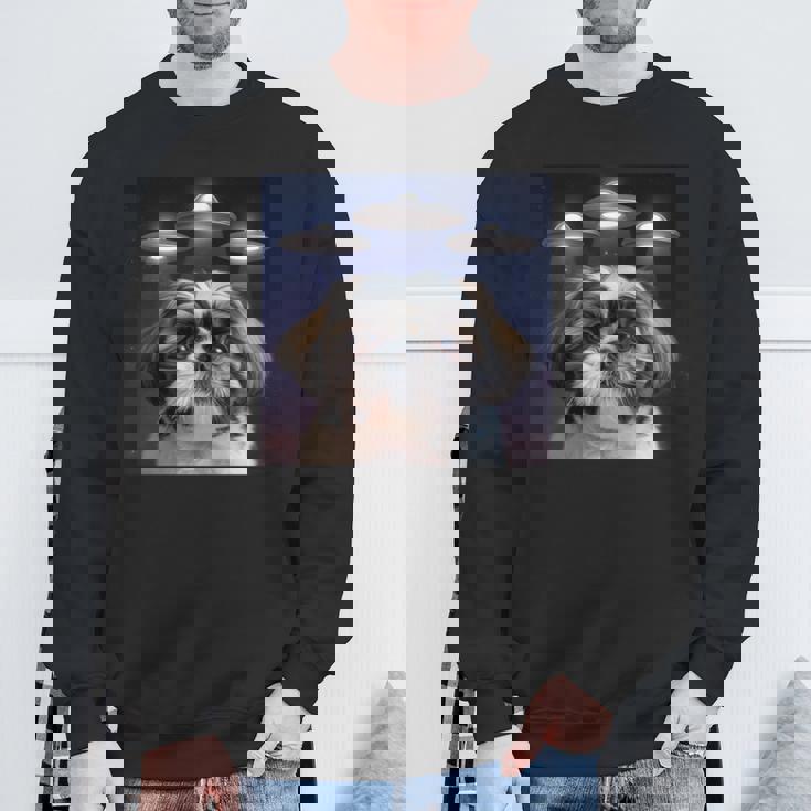 シーズー 犬 シウツー 犬 エイリアン Ufohitzhu おもしろい シーズー 長袖tシャツ スウェットシャツ 高齢者への贈り物