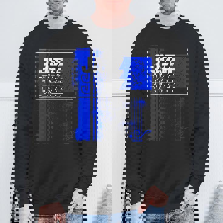 ジャズミュージシャンブルーシート ミュージックブルーノート スウェットシャツ 高齢者への贈り物