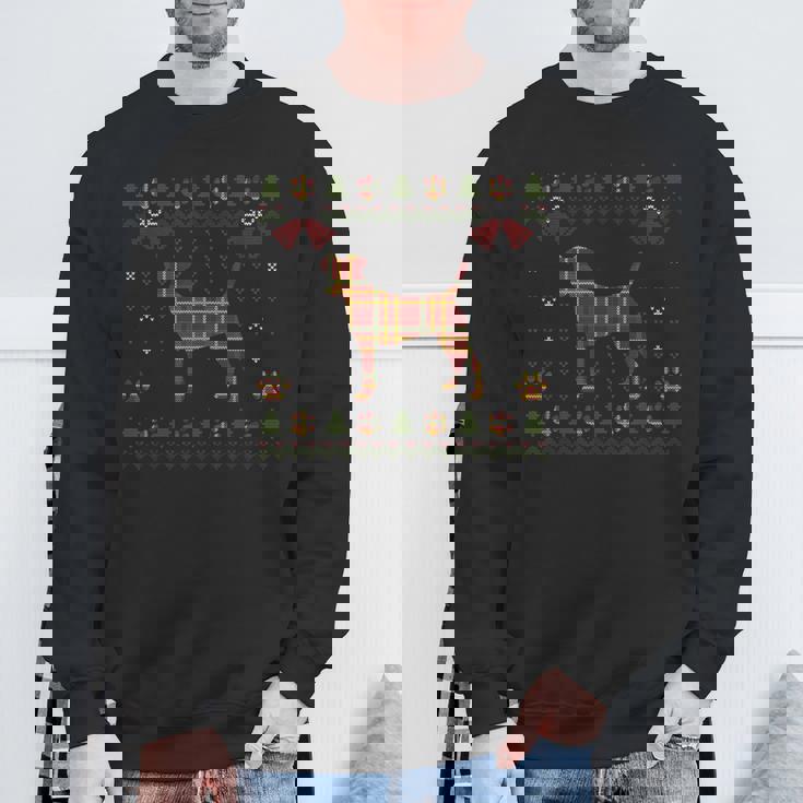 ジャックラッセルテリア レッド 格子柄 犬 アグリークリスマスセーター スウェットシャツ 高齢者への贈り物