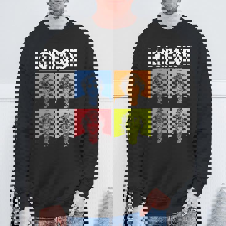 ジョン・レノン カラーブロック 長袖tシャツ スウェットシャツ 高齢者への贈り物