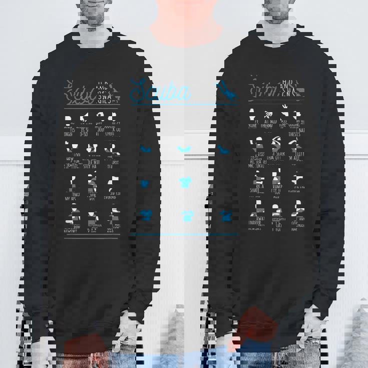 スキューバハンドシグナル チーム 面白いダイバーサイン ダイビングインストラクター スウェットシャツ 高齢者への贈り物