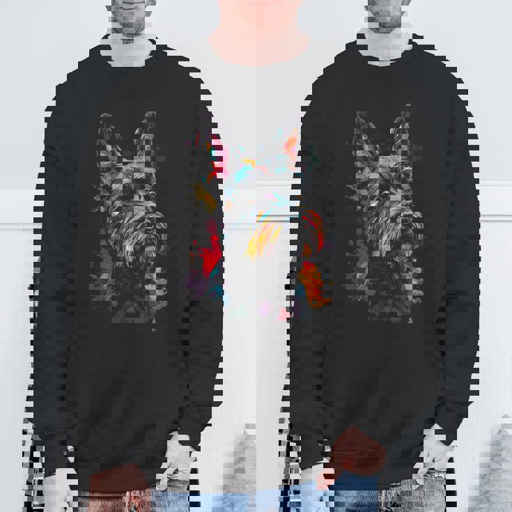 スコティッシュ・テリア 犬 グラフィック ペット アートワーク スコティッシュ・テリア スウェットシャツ 高齢者への贈り物