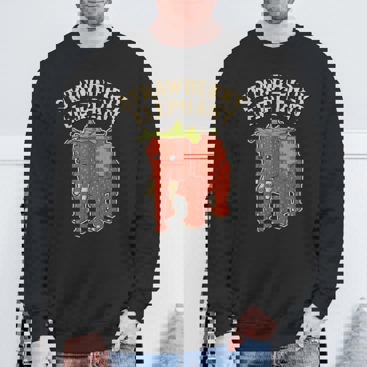 ストロベリーエレファント 面白いイタリアンブレインロットゲームミーム スウェットシャツ 高齢者への贈り物