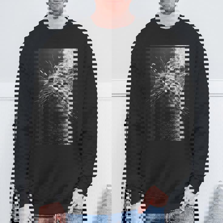 スモーキング 猫 ミーム 大人 ユーモア ノベルティ グラフィック スウェットシャツ 高齢者への贈り物