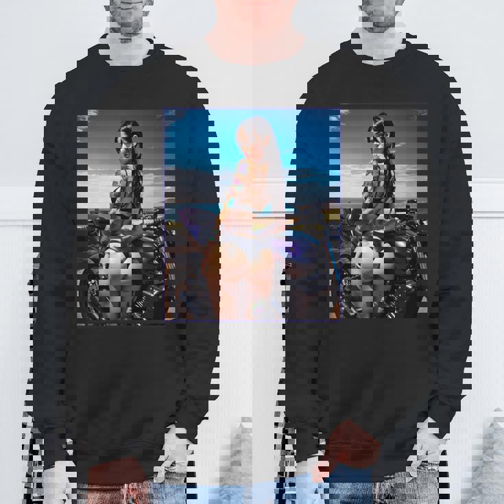 セクシーガールグラフィックtシャツ セクシーなラティーナガール&バイクビーチ。 長袖tシャツ スウェットシャツ 高齢者への贈り物