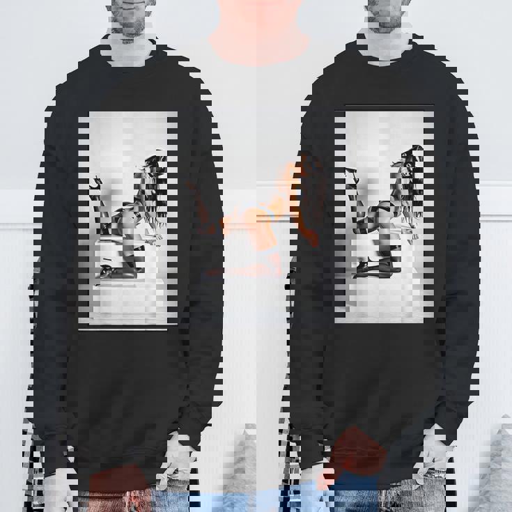 セクシーガールグラフィックtシャツ マスクのセクシーなファッションモデル スウェットシャツ 高齢者への贈り物