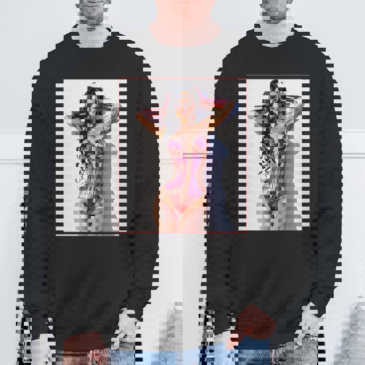 セクシーガールグラフィックtシャツ セクシー巨乳sfピンナップガール 長袖tシャツ スウェットシャツ 高齢者への贈り物