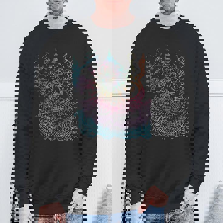 タイダイ ガネーシュ シバ インド 神 スピリチュアル スウェットシャツ 高齢者への贈り物