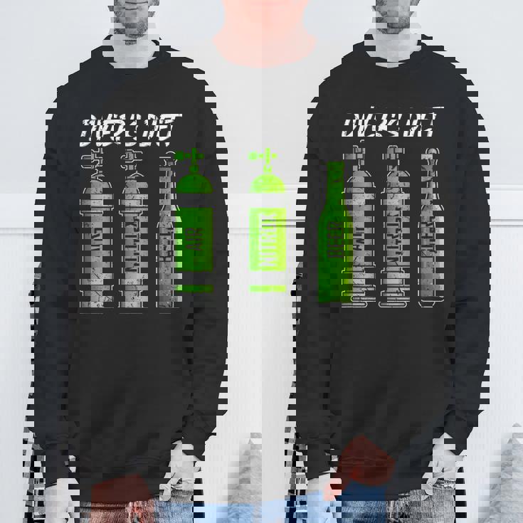 ダイバー ダイエット ビール おもしろ スキューバダイビング スウェットシャツ 高齢者への贈り物